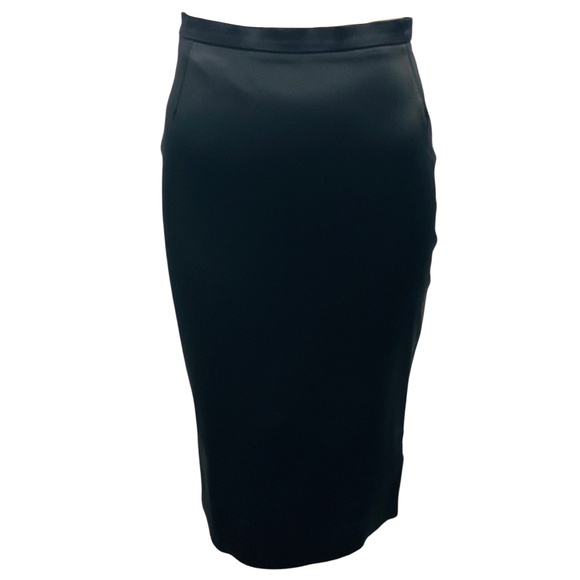 DOLCE & GABBANA BLACK STRETCH SATIN PENCIL SKIRT - Picture 1 of 6